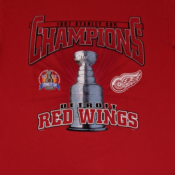 1997 Detroit Red Wings Double Sided print T-shirt - Picture 3 of 5
